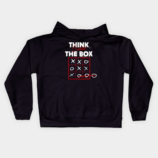 Think outside the box Kids Hoodie by SAN ART STUDIO 